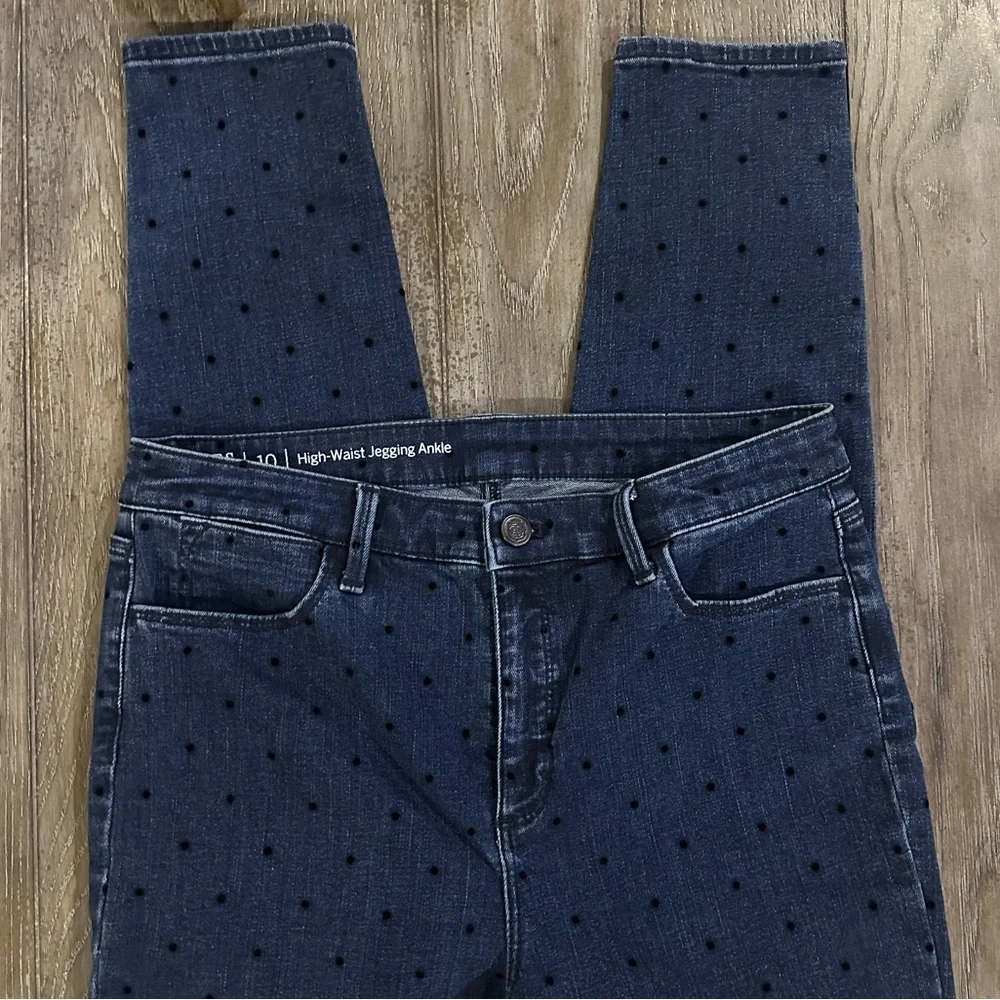 Talbots Flawless Dark Blue Polka Dot Jeans - Picture 3 of 11